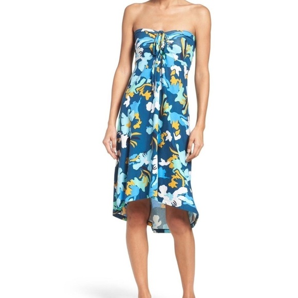 Patagonia Kamla Blue Convertible Floral Halter Dress Skirt Outdoor Womens Small - Picture 3 of 12